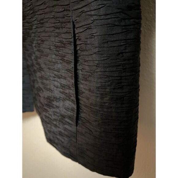 EILEEN FISHER Open Jacket 100% Silk Black Crinkle Open Magnet Closure Women's S - Picture 8 of 16